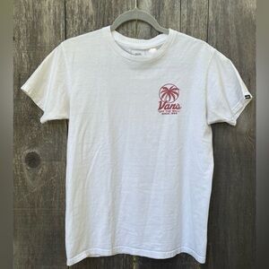 Vans White Graphic T-Shirt Beach Hula Girl Size Small